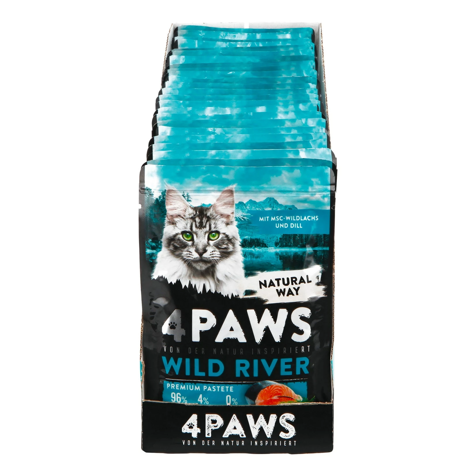 4 PAWS Katzennahrung Wildlachs Dill 85 G, 24er Pack 3 4 PAWS Katzennahrung Wildlachs Dill 85 G, 24er Pack