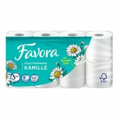 Favora Toilettenpapier Kamille 3 Lagig 8 X 150 Blatt