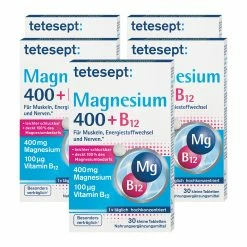 Tetesept Magnesium 400 B12 Hochdosiert 30 Stück 25,80 G, 5er Pack
