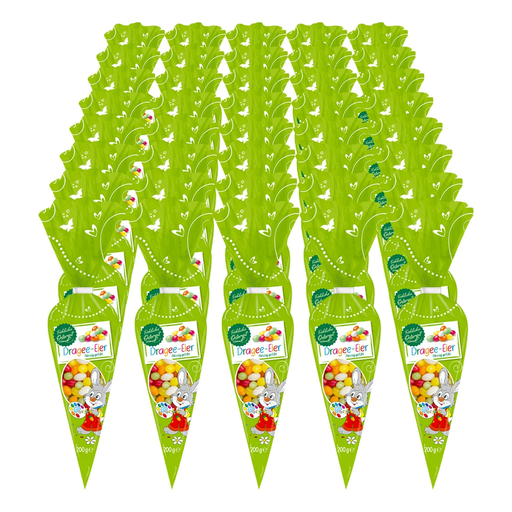 Fröhliche Osterzeit Dragee-Eier Flüssig Gefüllt 200 G, 40er Pack 3 Fröhliche Osterzeit Dragee-Eier Flüssig Gefüllt 200 G, 40er Pack